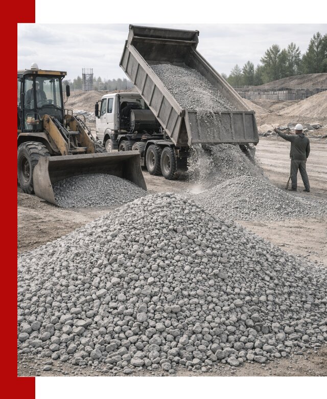 Доставка известнякового щебня фр. 5–20 в Борисоглебске