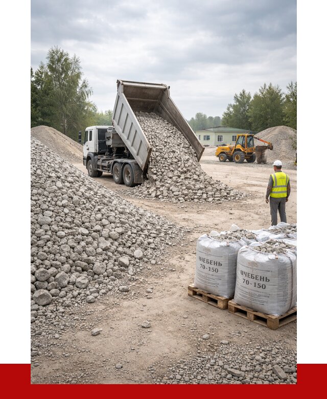 Известняковый щебень фракция 70-150 в Борисоглебске от 1301 р. | ПРОНЕРУДБрс