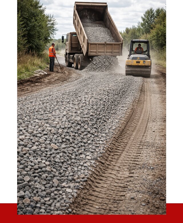 Щебень для отсыпки дороги в Борисоглебске от 2809 р. ПРОНЕРУДБрс