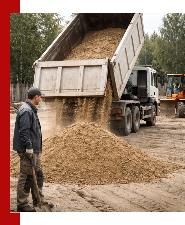 Доставка и продажа песка с разгрузкой в Борисоглебске