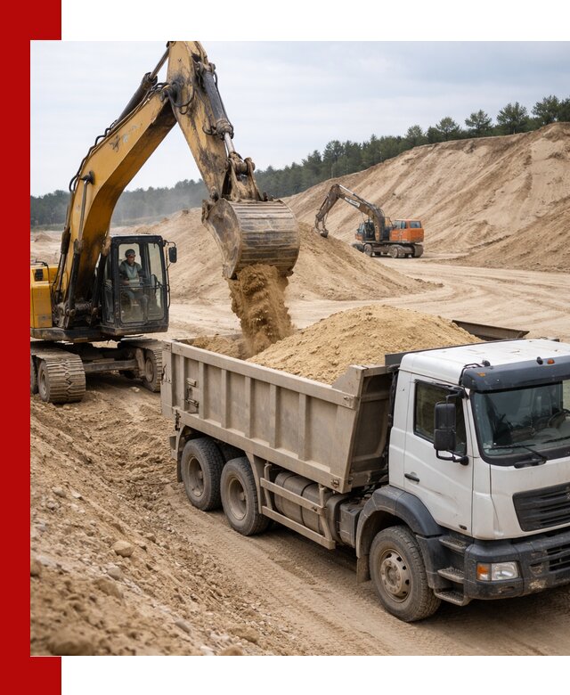 Доставка карьерного песка с самосвалами и разгрузкой в Борисоглебске