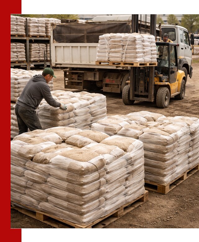 Карьерный песок в мешках с доставкой в Борисоглебске