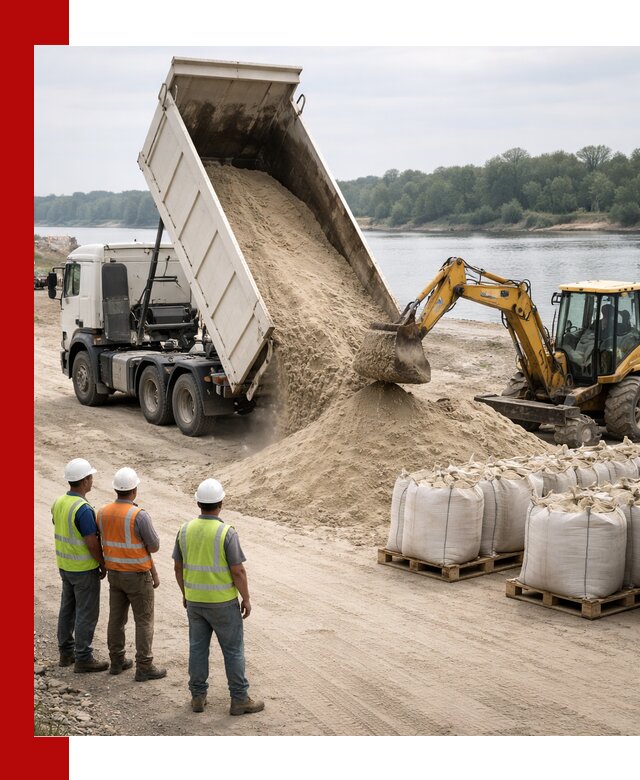 Доставка речного песка в Борисоглебске самосвалами и погрузкой