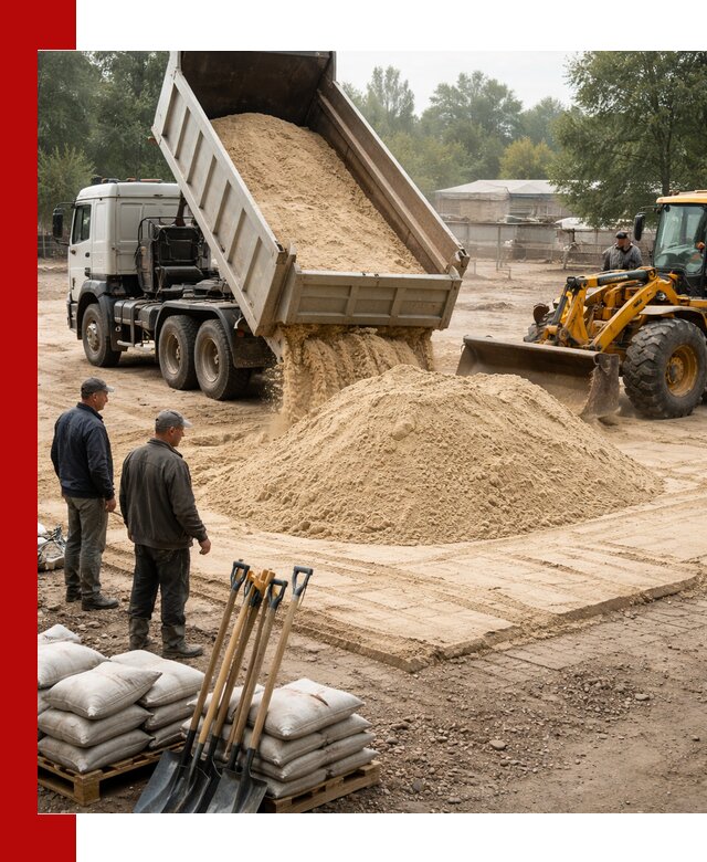 Доставка мытого песка в Борисоглебске с самосвалами по выгодной цене