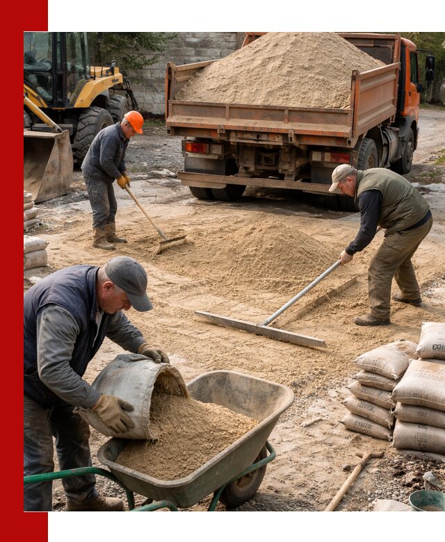Поставка песка для стяжки в Борисоглебске с быстрой доставкой