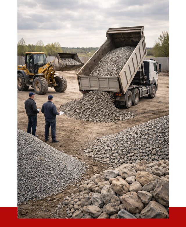 Гравий и камень с доставкой в Борисоглебске от 4370 р. - ПРОНЕРУДБрс