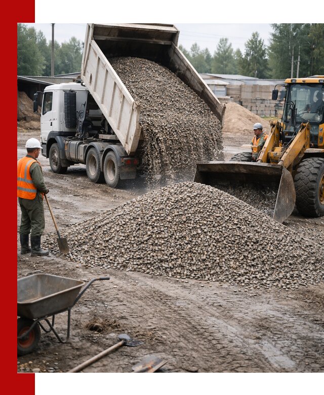 Мытый гравий с доставкой в Борисоглебске от карьера до участка