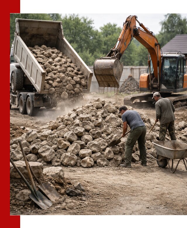 Доставка и разгрузка бутового камня в Борисоглебске