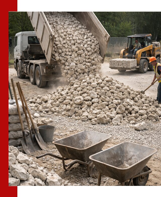 Доставка и продажа бутового известнякового камня в Борисоглебске