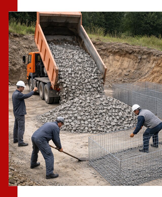 Камень для габионов с доставкой в Борисоглебске быстро и надёжно