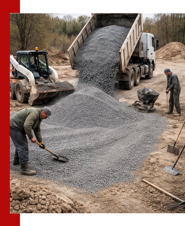 Отсев для подсыпки в Борисоглебске — доставка и подсыпка на участок