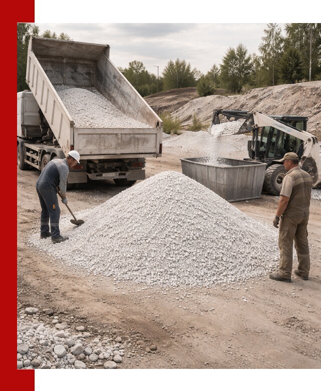 Доставка и продажа белой мраморной крошки в Борисоглебске