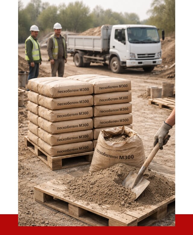 Пескобетон М300 в Борисоглебске с доставкой от 4838 р. за куб | ПРОНЕРУДБрс