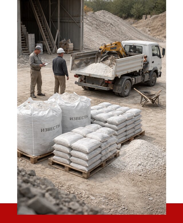 Известь строительная в Борисоглебске с доставкой от 4370 р. | ПРОНЕРУДБрс