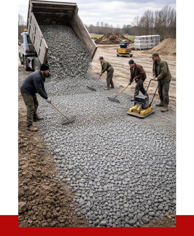 Устройство щебеночной подушки в Борисоглебске от 4682 р. ПРОНЕРУДБрс