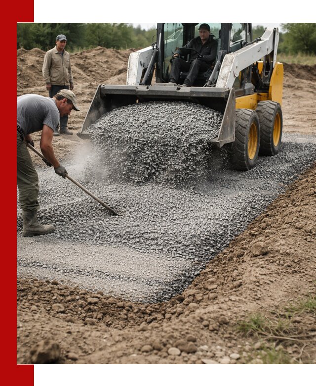 Устройство щебеночной подушки в Борисоглебске для дорог и фундаментов